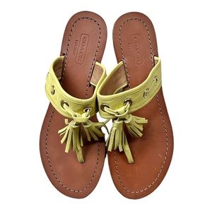 Coach Yellow Sheena Tassel Sandals, Sz 6